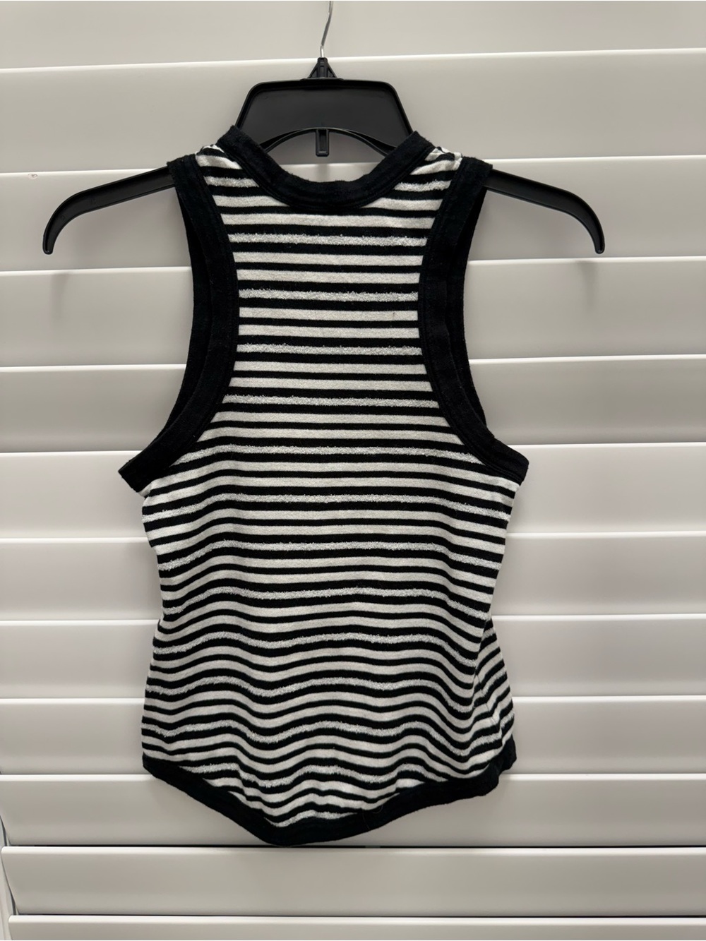 Saint Laurent Black and White Striped Sleeveless Knit Top, Cassandre Tank Top XS - Picture 3 of 5